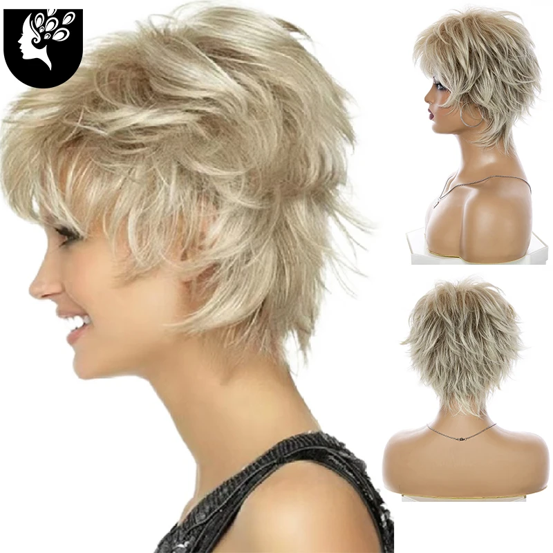 

YOUR BEAUTYShort Blonde Wig Light Brown Bob Wigs For Beautiful Women Perruque Heat Resistant Fiber Daily False Hair StraightWigs