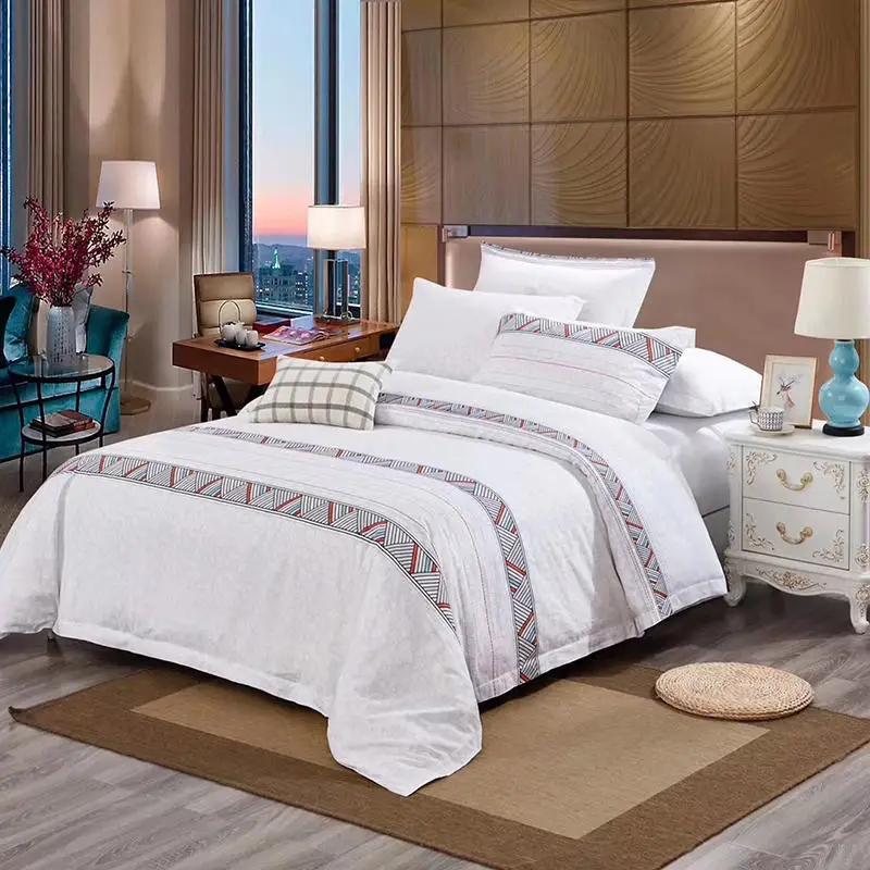 Горячая отель класса люкс 100% хлопок постельное бельё Твин Queen King Семья 6 шт