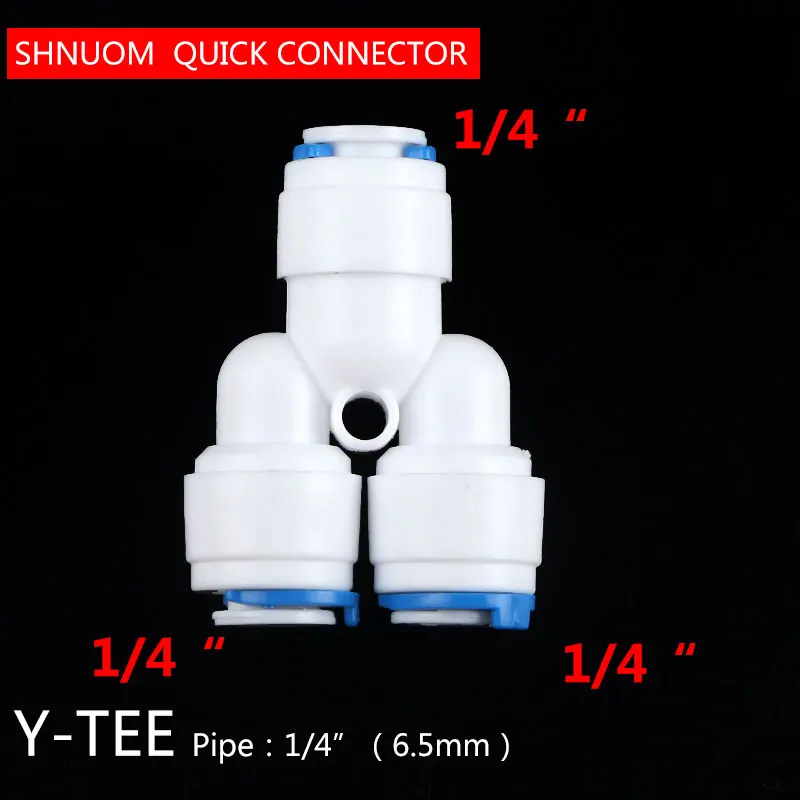 Тройник внешнего диаметра 1/4 дюйма Y-типа 3-ходовая трубка быстрое подключение