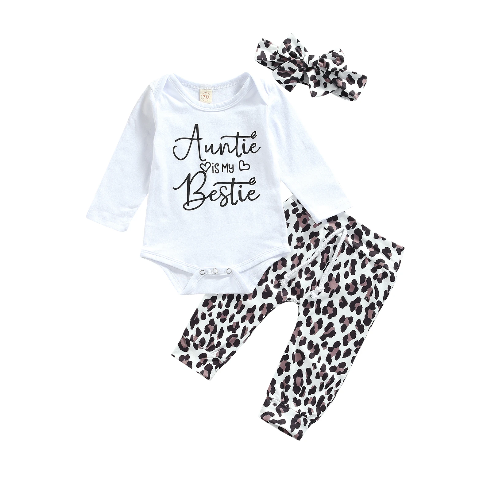 

Комплект одежды Lioraitiin для новорожденных девочек 0-18 месяцев, осень 2021-07-02, комплект из 2 предметов, комбинезон с длинным рукавом и буквенным принтом, топ, длинные штаны