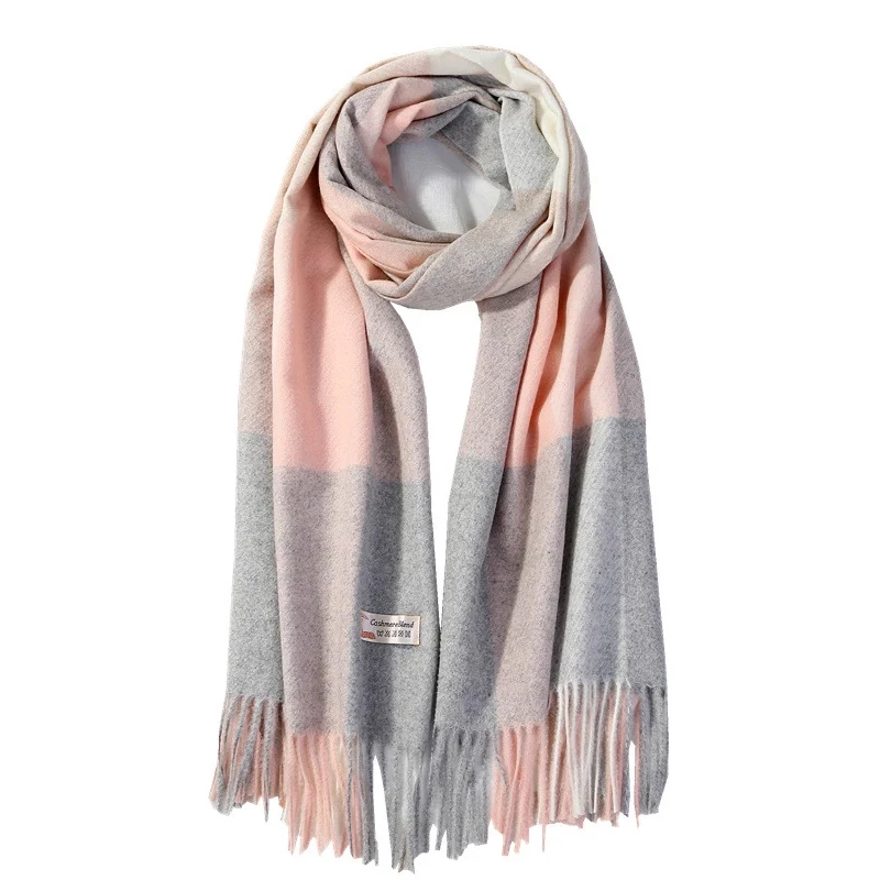 

2019 Cashmere Women Plaid Scarf Winter Warm Shawl and Wrap Bandana Pashmina Long Tassel Female Foulard Thick Blanket NEW Fashion