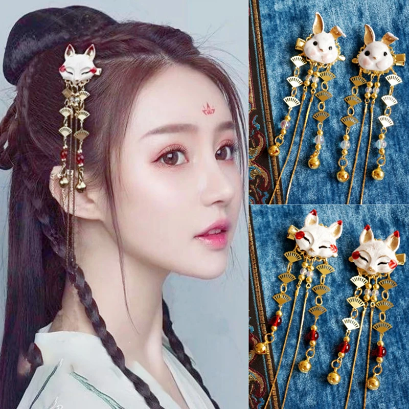 1 пара Японии и Kor аксессуары с лисьим кроличьим Ленточки заколка для волос того