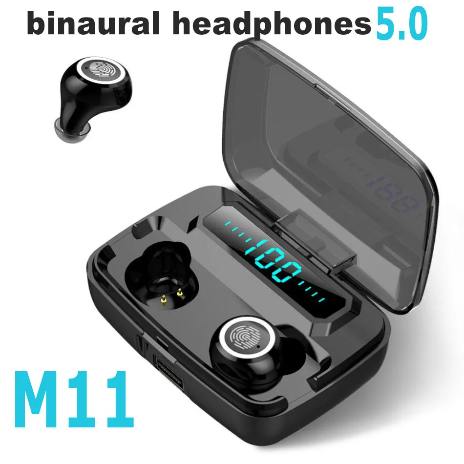 Беспроводные наушники M11 TWS Bluetooth 5 0 сенсорное управление IPX7 водонепроницаемая