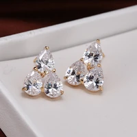 de363 fashion delicacy elegant street snap water droplet zircon earring gift party banquet womens jewelry earrings
