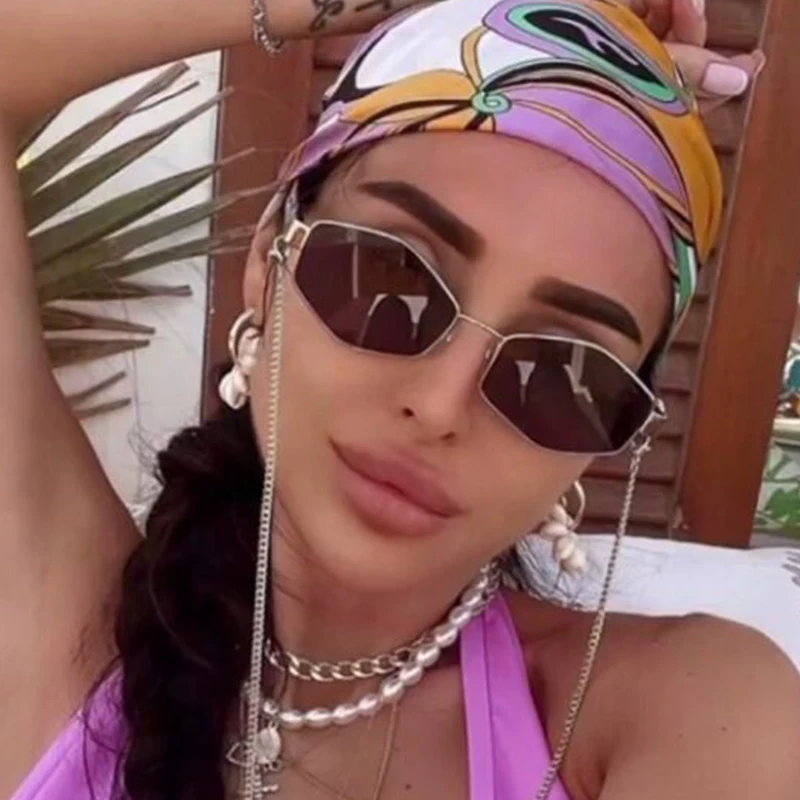 

Солнцезащитные очки с градиентом для мужчин и женщин UV-400, небольшие металлические квадратные солнечные аксессуары в винтажном стиле