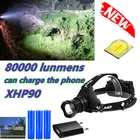 100000LM самый мощный XHP90.3 светодиодный налобный фонарь USB Перезаряжаемые головной светильник Водонепроницаемый XHP90 головка L светильник с переменным фокусным расстоянием Рыбалка светильник