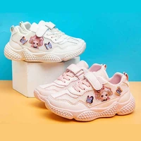 hot princess girls sports shoes cartoon cute chunky sneakers breathable light weight mesh shoes running white trainers 26 37