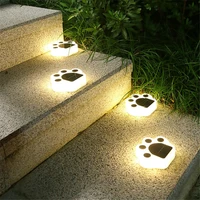 led solar wall lamp bear paw print deck light waterproof garden outdoors lantern for stairs patio path yard lawn