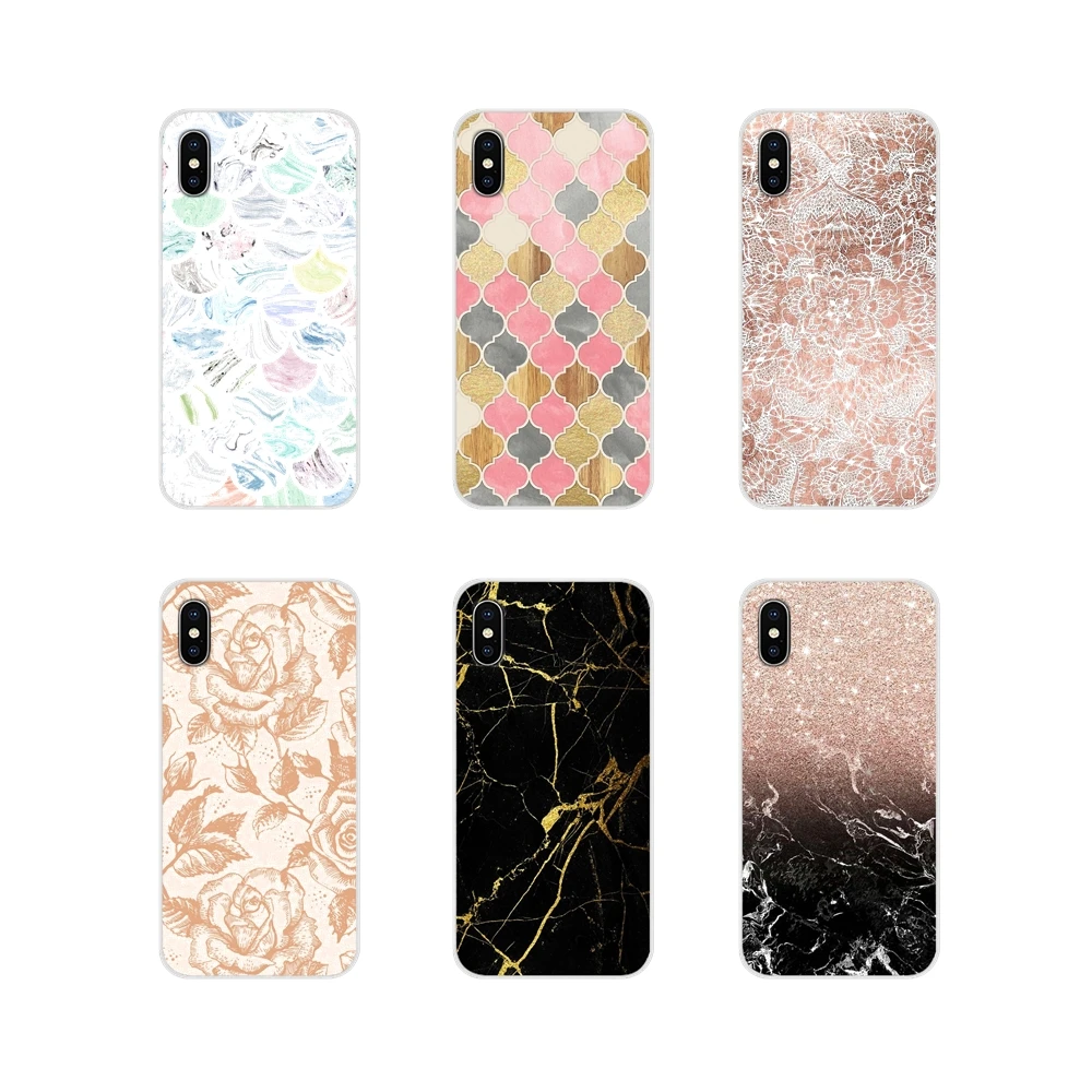 Аксессуары чехлы для телефонов Apple IPhone X XR XS 11Pro MAX 4S 5s 5C SE 6S 7 8 Plus ipod touch 5 6 blue gold marble rose