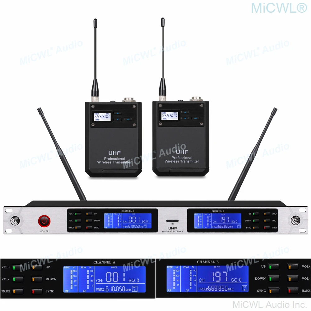 

Pro New Version UHF 200 Channel Wireless Karaoke Microphone System Dual Headset Microfone MiCWL R24D