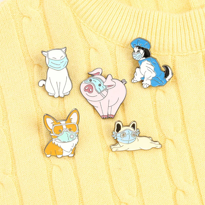 

Life First Animal Enamel Pin Custom Cat Dog Pig Corgi Husky French Bulldog Brooches Bag Lapel Pin Cartoon Fun Badge Jewelry Gift