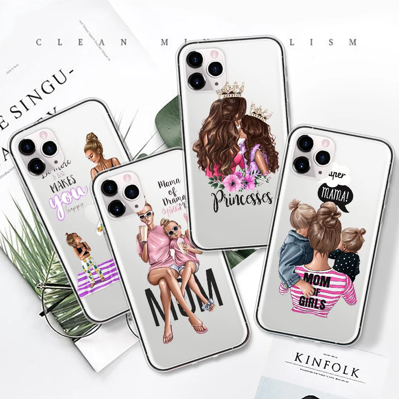 Милые Мультяшные Чехлы Super Mama для телефонов IPhone 12 Mini Pro 7 8 Plus 11 X XS MAX XR Mother мягкий