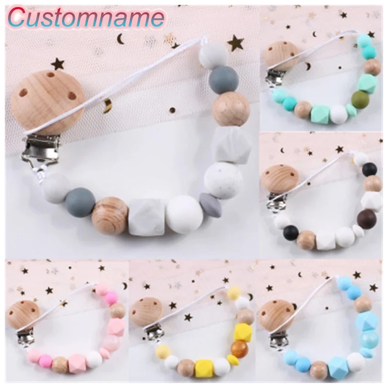 

1Pcs Baby Circle Teether Pacifier Clip Wooden Chain Polyester Clip Pacifier Holder Braided Clip Nipple Holder Soother ChainInfan