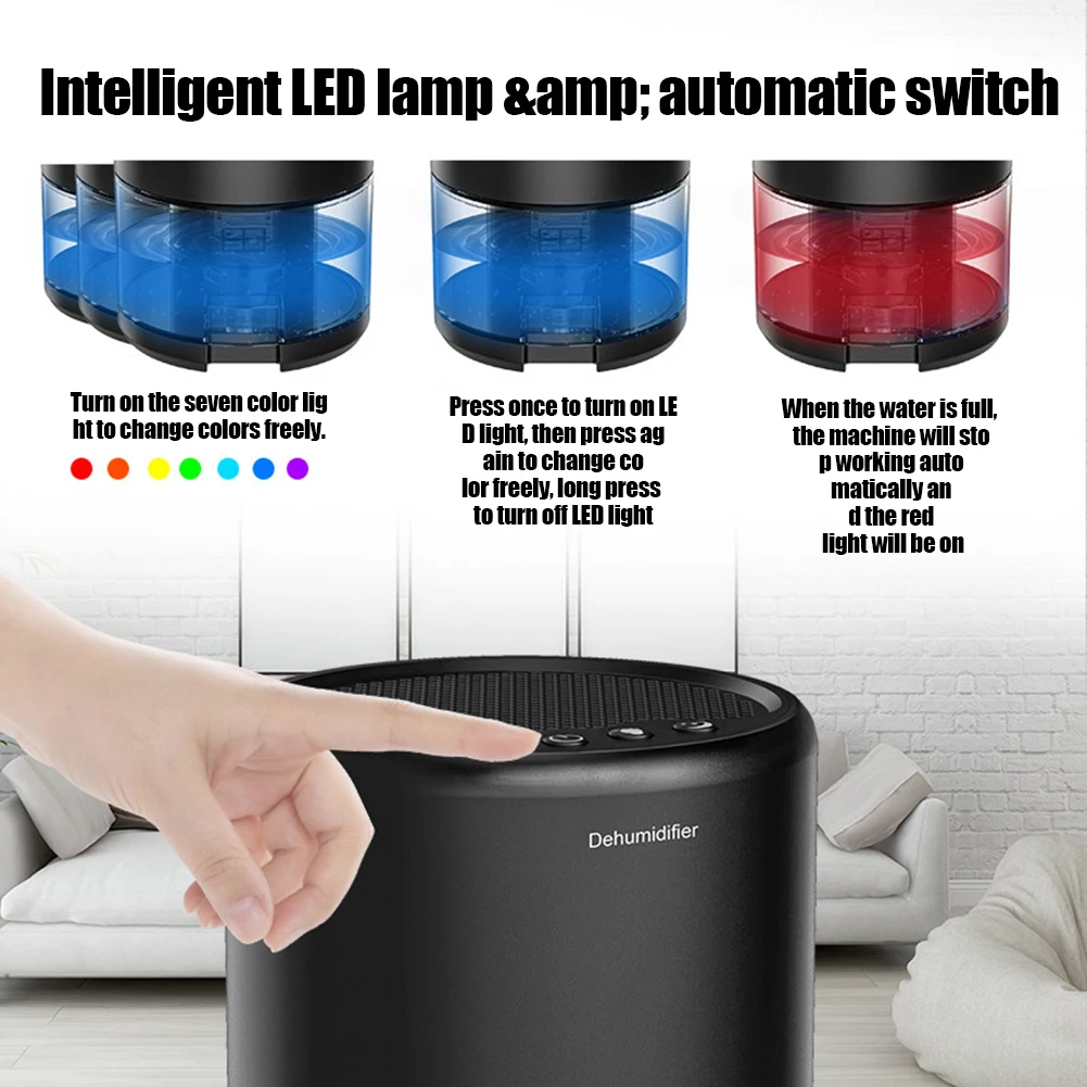 

Dehumidifier Moisture Absorbers Air Dryer with Water Tank Quiet Air Dehumidifier for Home Basement Bathroom Wardrobe