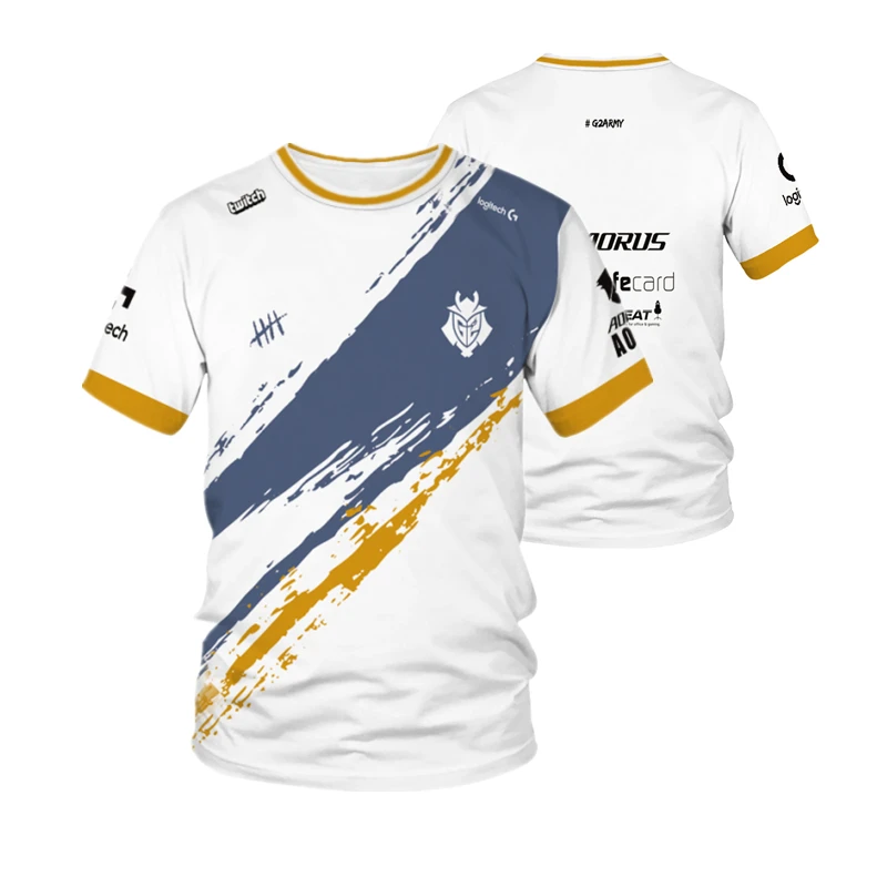 G2 Competition T-Shirt Men TEAM UNIFORMS Party Fan Clothes Quick Dry Breathable Jersey Short Sleeve Spring New 2022 | Мужская одежда