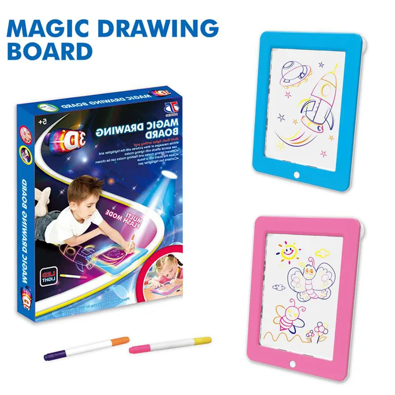 Волшебные светящиеся планшеты LED стерео 3D Sketchpad окрашенные флуоресцентные