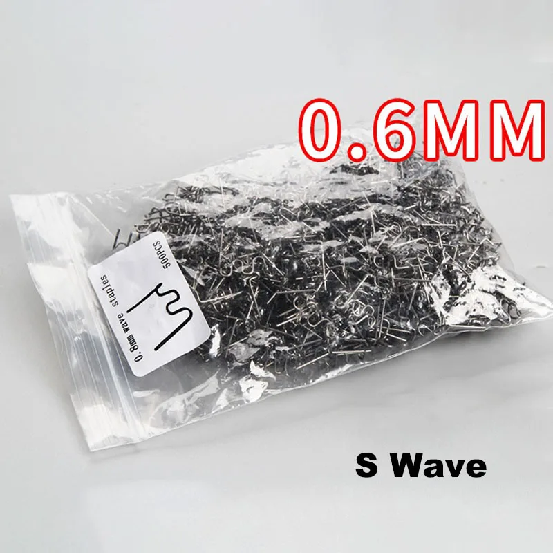 Grapas térmicas de acero inoxidable, Kit de reparación de plástico con soporte de Esquina de Onda, grapadora caliente, 500 Uds., 0,8mm/0,6mm