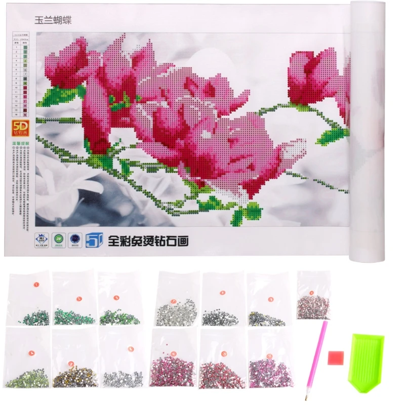

C5AD 5D DIY FLOWER BUTTERFLY CROSS STITCH KIT EMBROIDERY DIAMOND PAINTING HOME DECOR