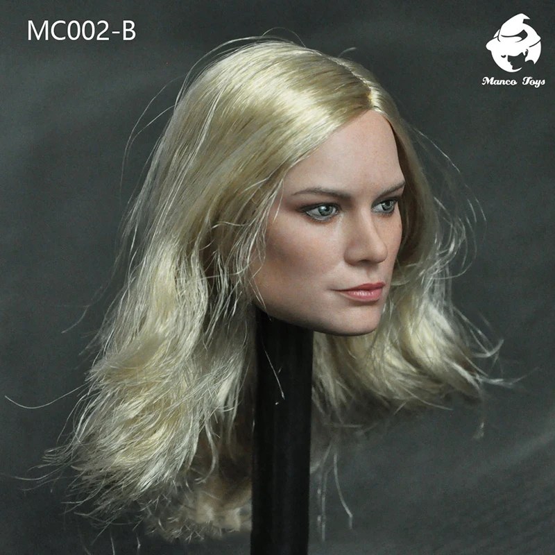 

Fan favorite MC002 1/6 female doll doll head Brie Larson female head style, long blonde hair, suitable for a 12-inch body.