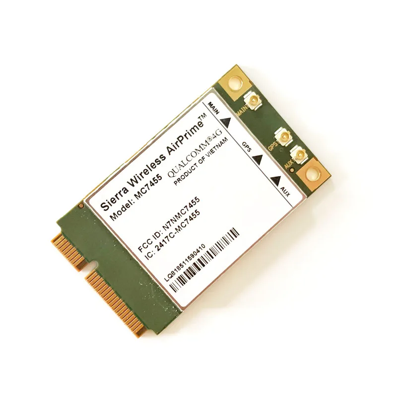 Sierra Wireless AirPrime MC7455 MINI PCIe FDD / TDD LTE 4G модуль CAT6 DC-HSPA + GNSS WWAN карта USB 3 0 MBIM интерфейс |
