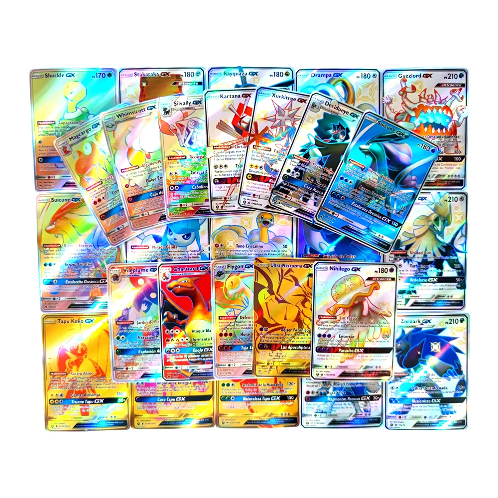 

Pokemon Cards in Spanish Charizard GX EX VMAX Rainer Energy Holographic Playing Cards Game Featuring Trade Español Card Toy