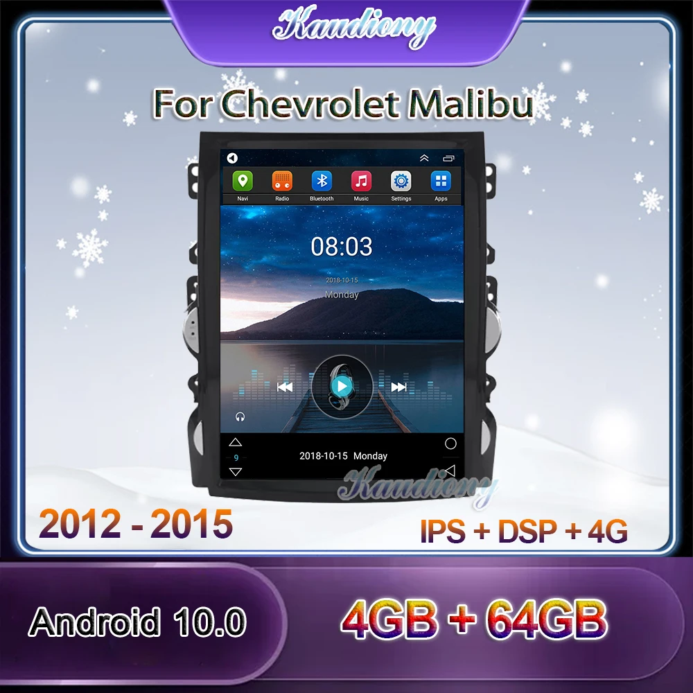 Kaudiony 12 1 &quotTesla Style Android 10 0 для Chevrolet Malibu автомобильный Dvd плеер GPS навигатор стерео 4G