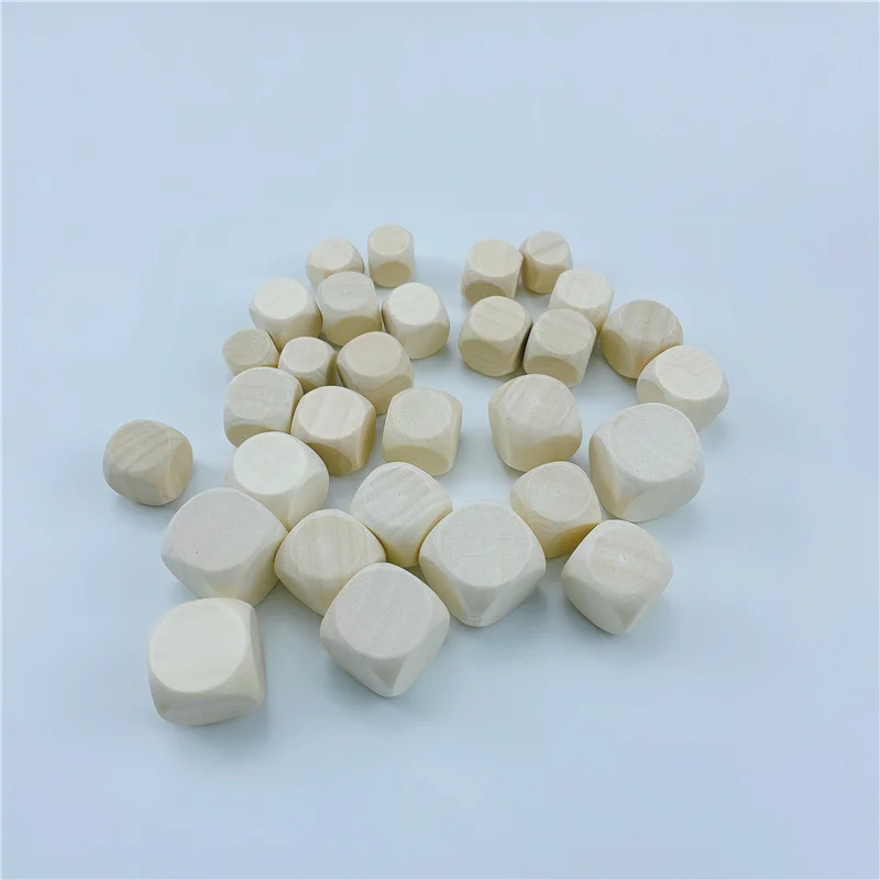 10 шт. D6 6 двустороннее пустое дерево игральные кости для вечерние гравировальные