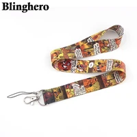 ca1356 this is fine lanyard funny dog keychain lanyards for keys badge id mobile phone rope neck straps accessories gifts