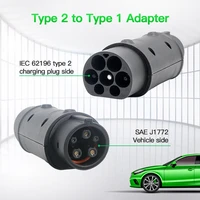 ev charger plug adapter type2 to type1 ev charger j1772 ev adaptor plug 16a 32a electric vehicle car charging connector