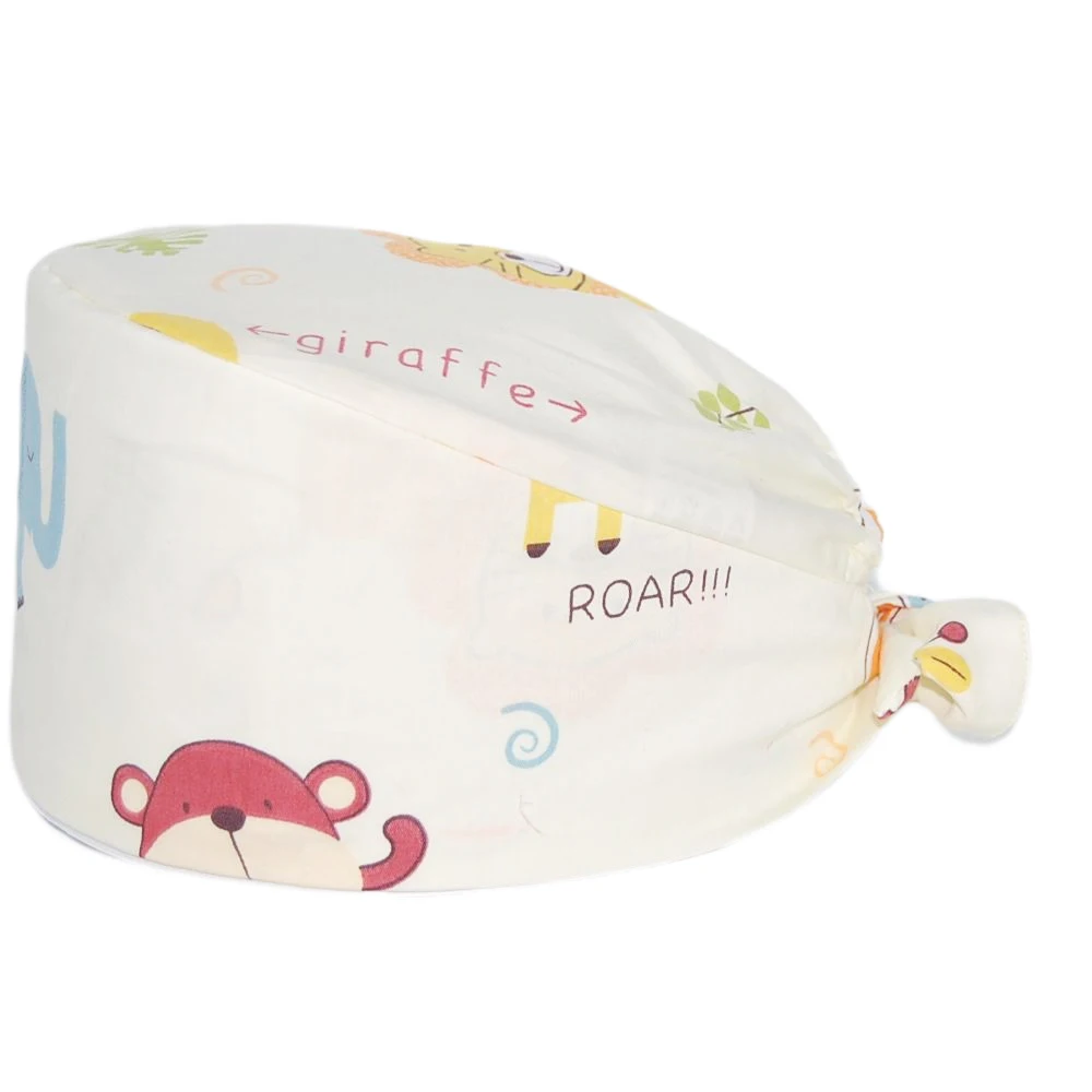 Шапка с принтом динозавра для медицинского персонала регулируемая хлопковая