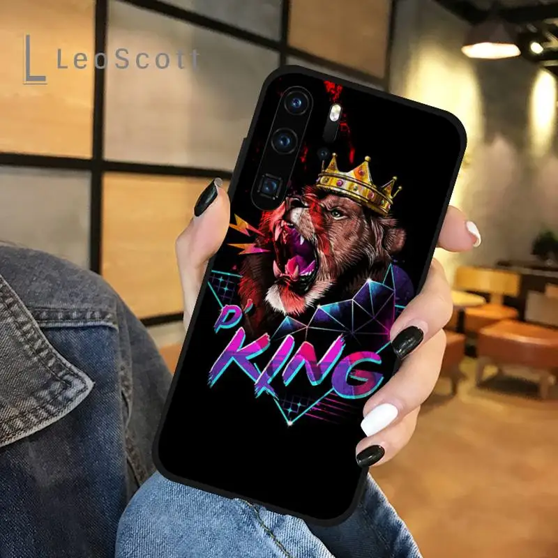 

tiger lion animal horror cartoon phone case for Huawei honor Mate P 9 10 20 30 40 Pro 10i 7 8 a x Lite nova 5t