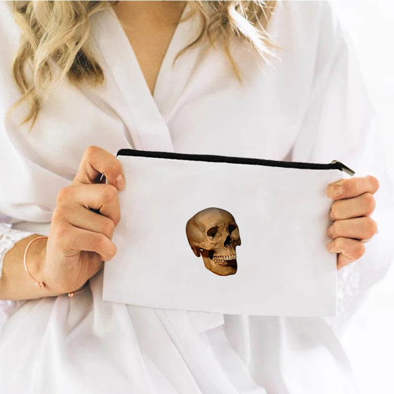 

Human Skeleton Cosmetic Bag for Makeup Make Up Mini Women's Travel Storage Free Shipping Bags Handbags Pouch Kawaii Organizer