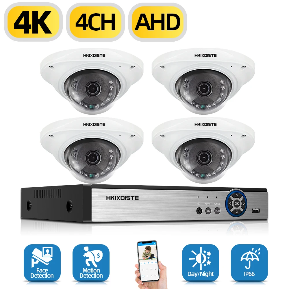 

H.265 4CH AHD 8MP Security Camera System Super 8MP AI Face Detection Camera Outdoor Security Video Surveillance 8CH CCTV kit 4T