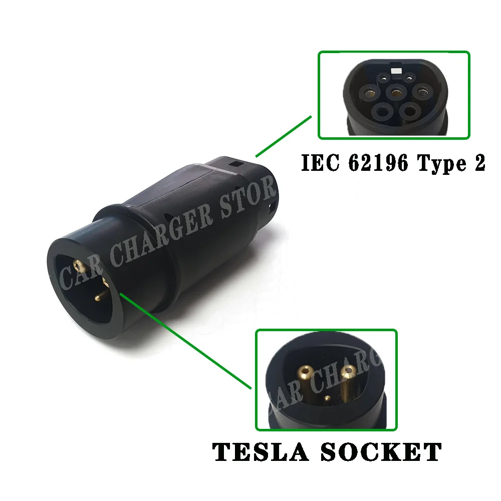 Car EV Charging Tesla Socket to Type 2 IEC 62196 Inlet Ev Charger Electric Vehicle Adapter 32A For Model S X 3 Y | Автомобили и