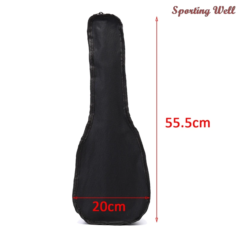 

21 Inch Black Ukulele Bag Soft Case Bag Single Shoulder Backpack Padded 55.5*20cm
