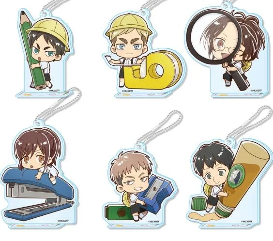 

Брелок для ключей с аниме атака на Титанов Эрена яргер Эрвин Смит Микаса Аккермана с подвеской в виде сумки конкурента коллекционный подаро...