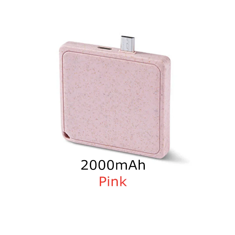 Pink For Type-c 1000-2000 мАч портативный путешествия мини Powerbank для huawei резервного копирования зарядное устройство Внешний разъем type-c аварийное зарядное устройство - Цвет: Pink For Type-c