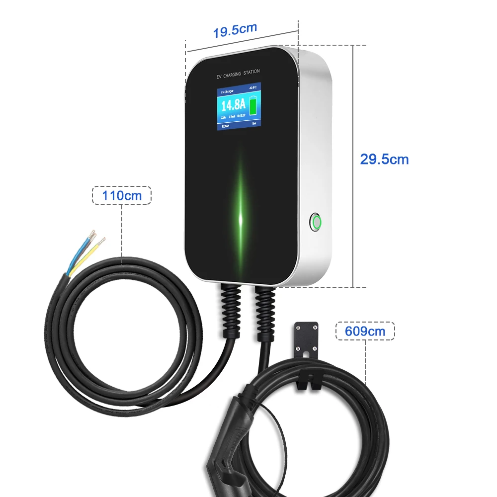 Зарядное устройство EVSE Wallbox для электромобиля 16 А 1 фаза зарядная станция