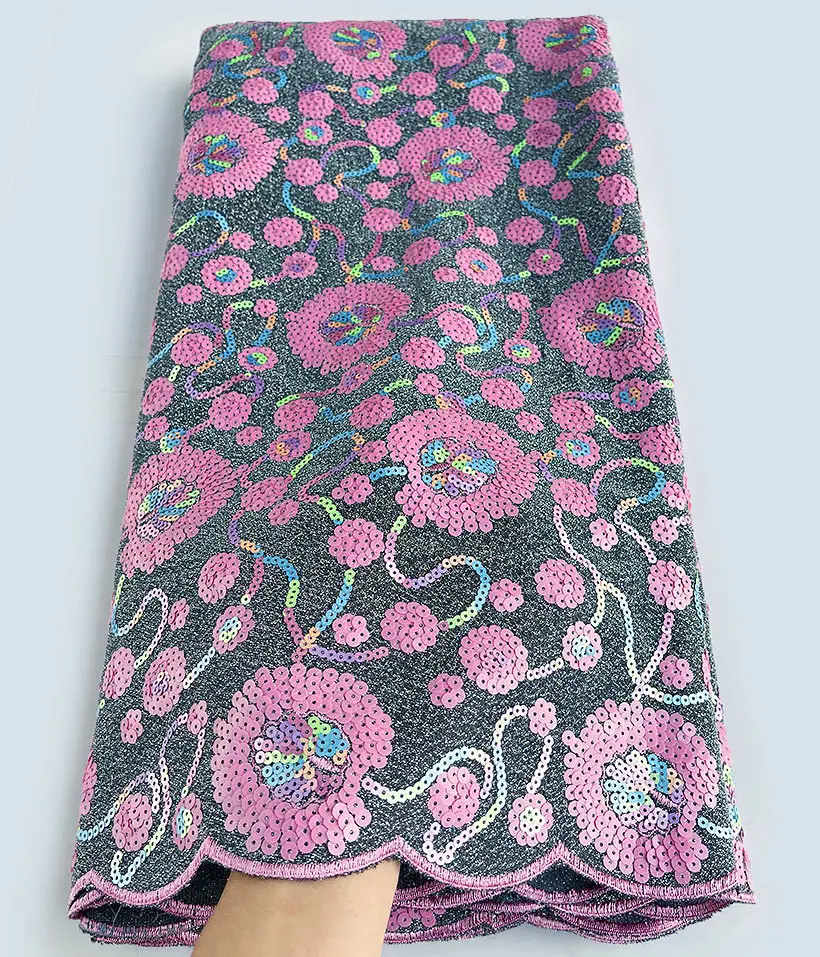 Кружевная вуаль с двойными блестками 5 ярдов сетчатой подкладкой вышивкой