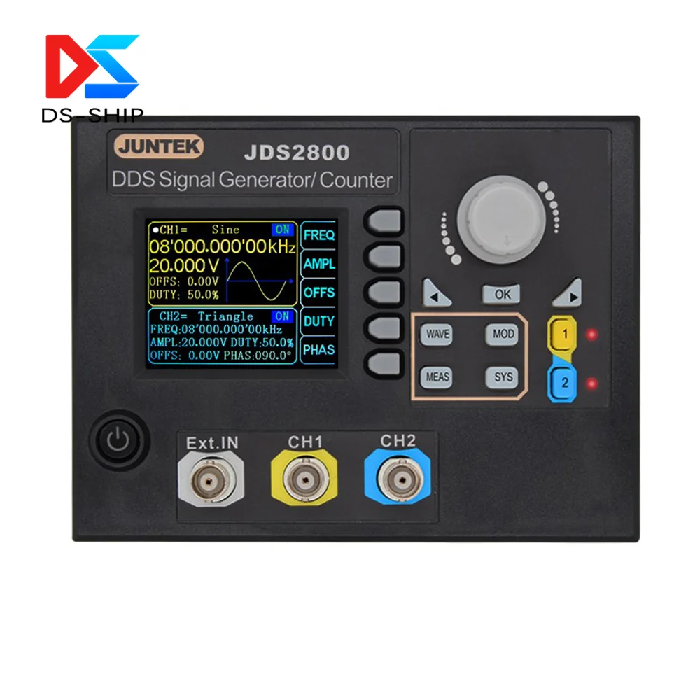 

JDS2800-60M 60MHz DDS генератор сигналов CNC Двухканальный измеритель частоты произвольный генератор сигналов