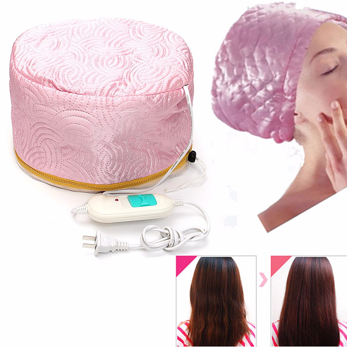 

Electric Hair Cap Hat Salon Spa Steamer Hair Thermal Treatment Nourishing Hair Mask Baking Oil Cap Hair Dryers Heat Hat Safety