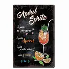 Оригинальный винтажный дизайн, открытый коктейль Spritz, оловянный рецепт, металлические знаки, настенное искусство, толстая жесть, печать, плакат, настенное украшение
