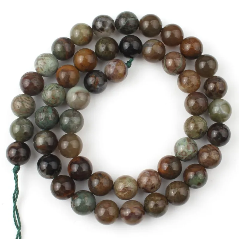 Оптовая продажа 6 8 10 мм натуральный камень змеевик браслет с брелоками Сделай Сам