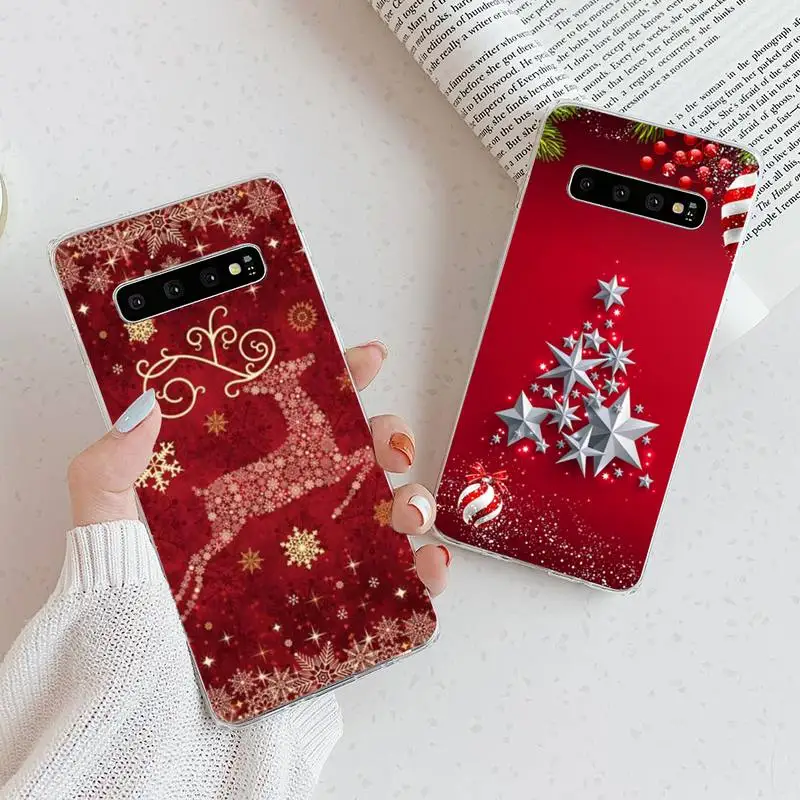 

Cartoon Merry Christmas Phone Case Transparent For Samsung Galaxy A S Note 9 11 10 51 50 71 70 80 20 21 30s ultra plus