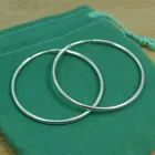 Серьги-кольца женские из серебра 925 пробы, 3550 мм
