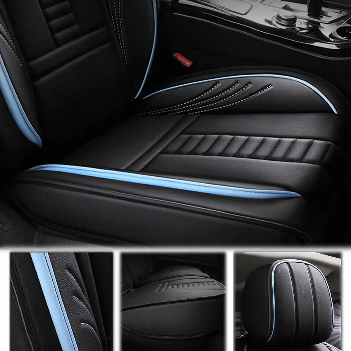 Online 1PC Coprisedili Anteriori Universali Per Auto Coprisedili In Pelle PU Traspirante Confortevole Resistente All'usura Coprisedili Protector SUV Van