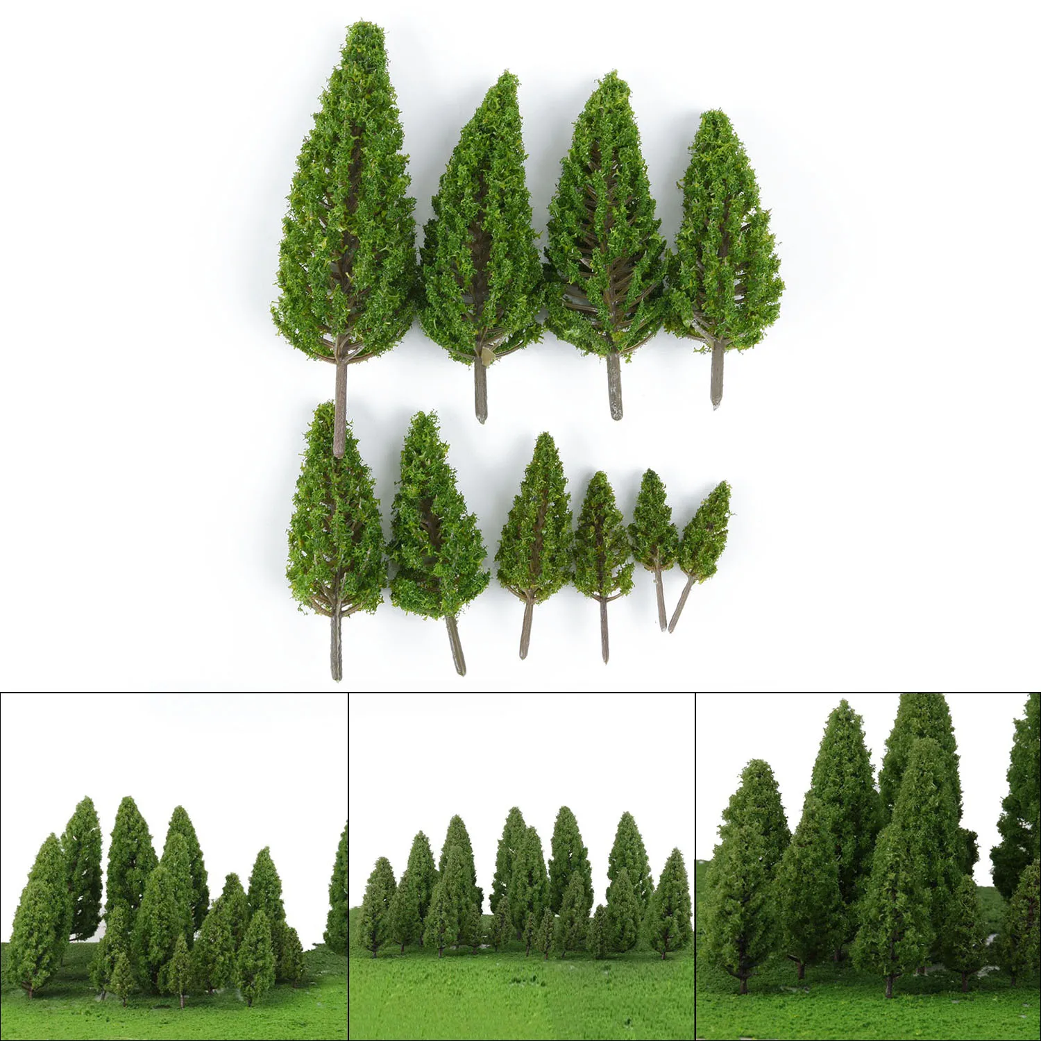 

20 Green Model Trees Train Railway Park Street Buildings Scenery Layout