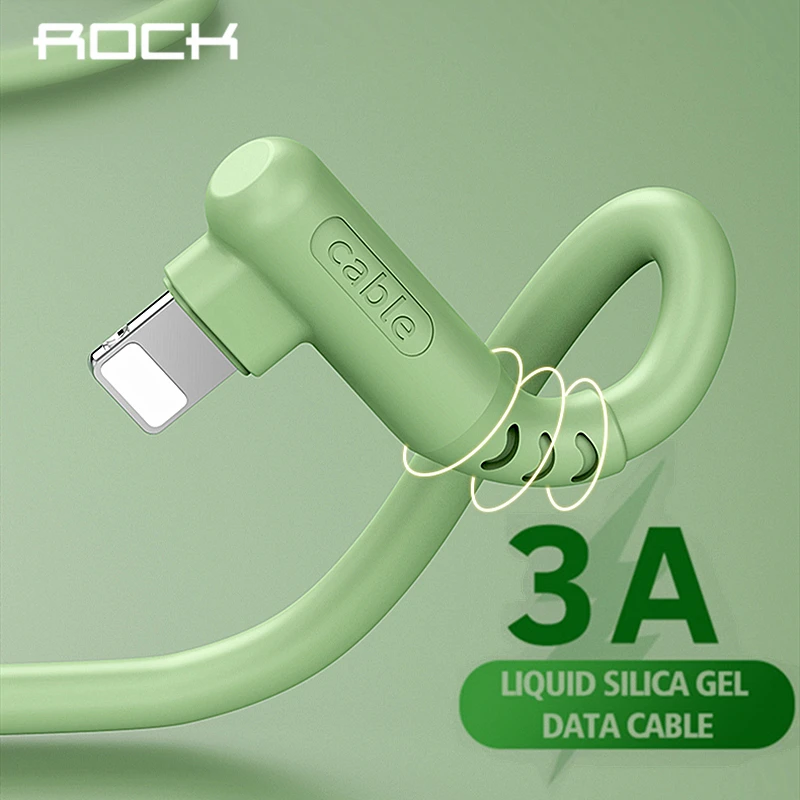 Usb кабель ROCK 3A для iPhone 11 Pro Max Xs Xr X 8 7 6s Plus 5s SE iPad Быстрая зарядка USB кабели передачи