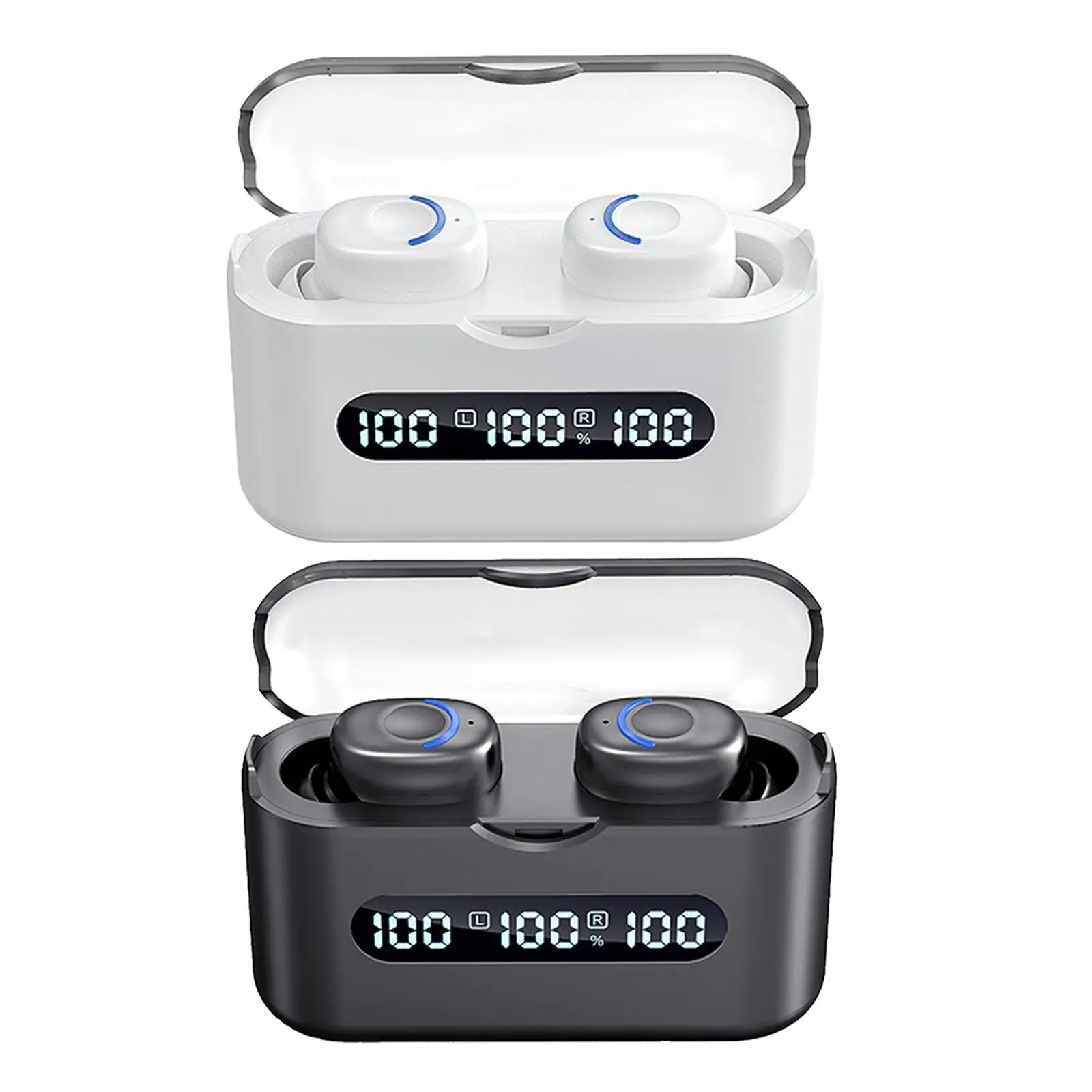 

V5.2 Earbuds with Charging Case True Wireless Touch Control Digital Display with Mic Surround Earplugs for Running Exercise Gym