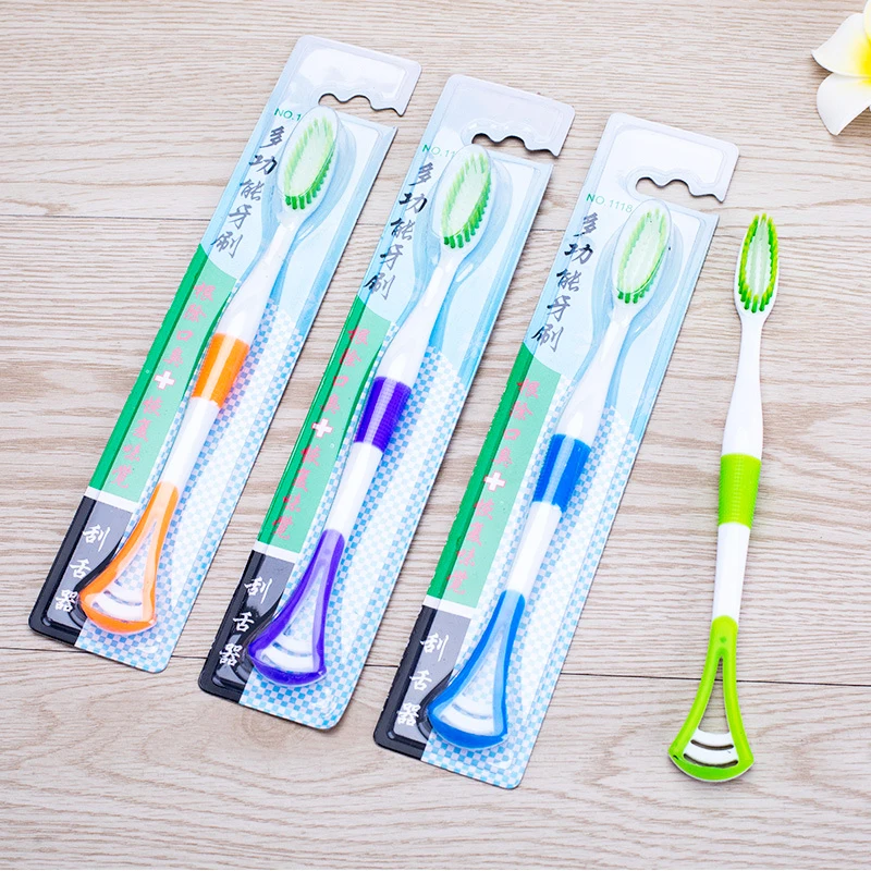 Горяч-продавая взрослых 4 шт. зубная щетка с двумя головками и зубной щетки